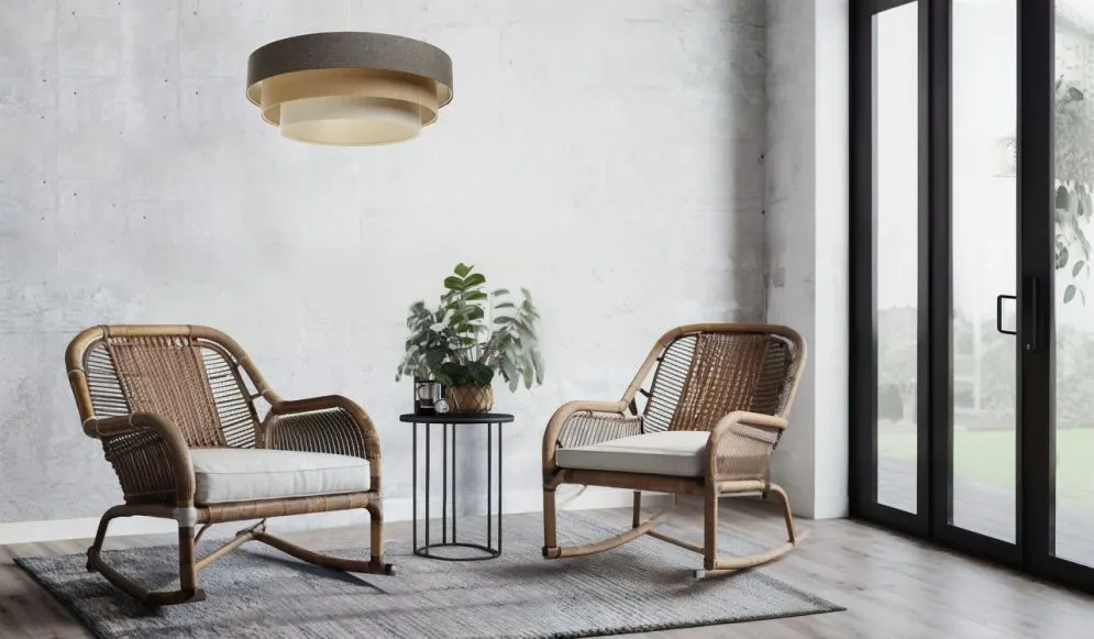Lampa wisząca ERUTAN TRIPLE szara/beżowa/kremowa w stylu boho I sklep meblowy MIRAT.