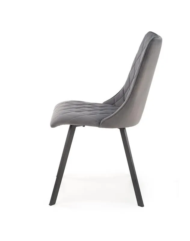 Krzesło K450 VELVET szare tapicerowane do salonu | MIRAT. styl GLAMOUR, LOFT