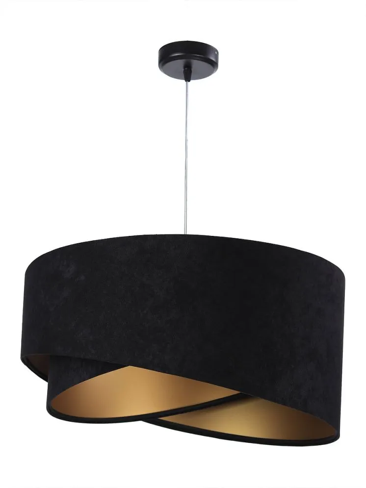 Lampa wisząca GEMSTONE czarna/złota asymetryczna welurowa | MIRAT. w stylu kolekcja