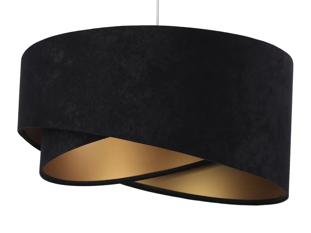 Lampa wisząca GEMSTONE czarna/złota asymetryczna welurowa | MIRAT. w stylu kolekcja