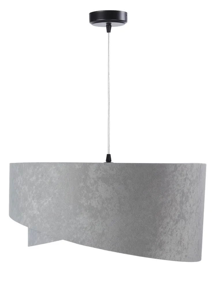 Lampa wisząca GEMSTONE szara/srebrna welurowa asymetryczna | MIRAT. w stylu kolekcja