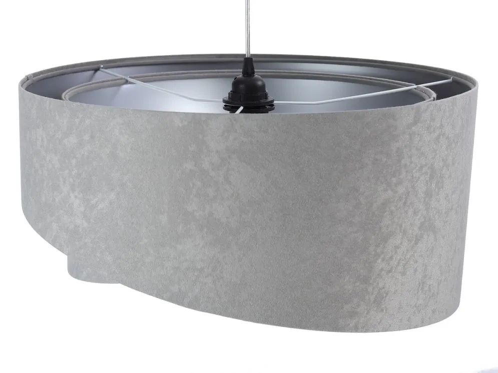 Lampa wisząca GEMSTONE szara/srebrna welurowa asymetryczna | MIRAT. w stylu kolekcja