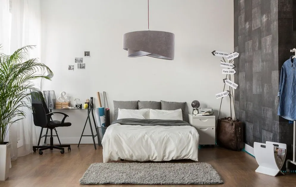 Lampa wisząca GEMSTONE szara/srebrna welurowa asymetryczna | MIRAT. w stylu kolekcja