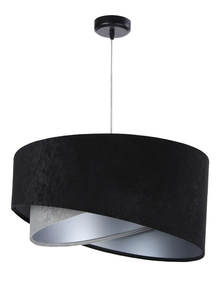 Lampa wisząca SHAPELESS czarna/szara/srebrna asymetryczna aksamitna | MIRAT. w stylu  kolekcja