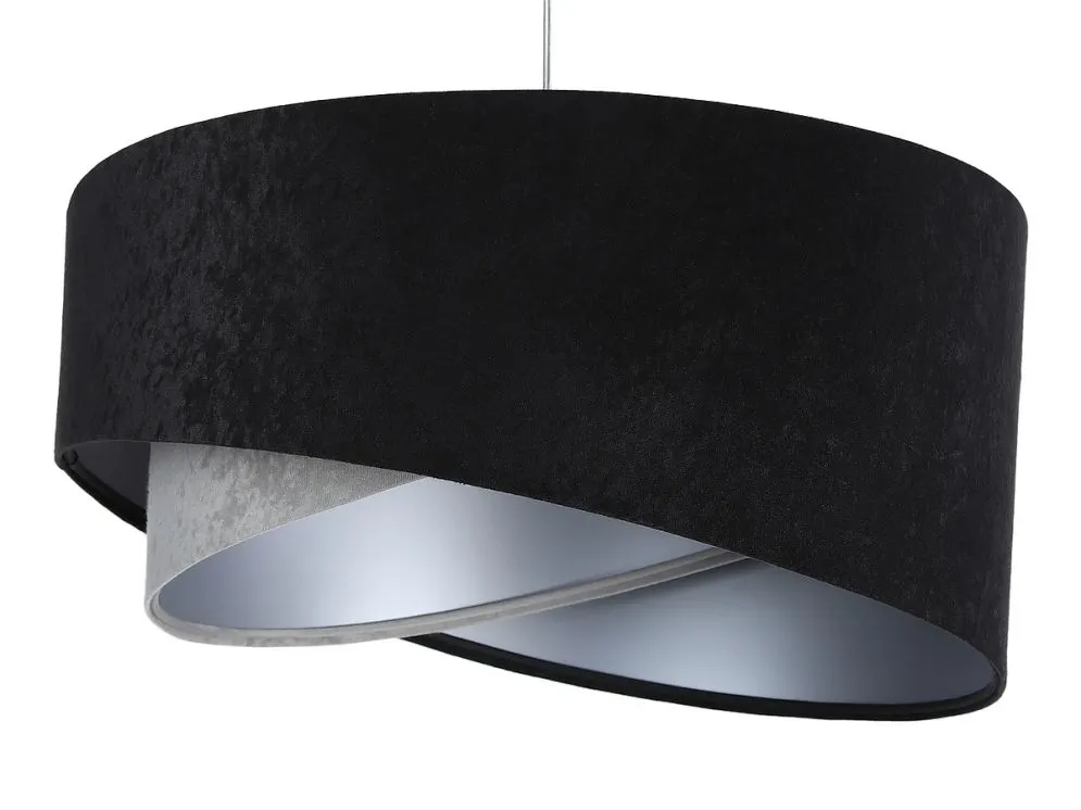 Lampa wisząca SHAPELESS czarna/szara/srebrna asymetryczna aksamitna | MIRAT. w stylu  kolekcja