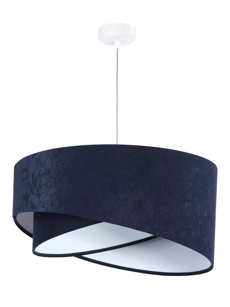 Lampa wisząca GEMSTONE granatowa/biała asymetryczna welurowa | MIRAT. w stylu  kolekcja