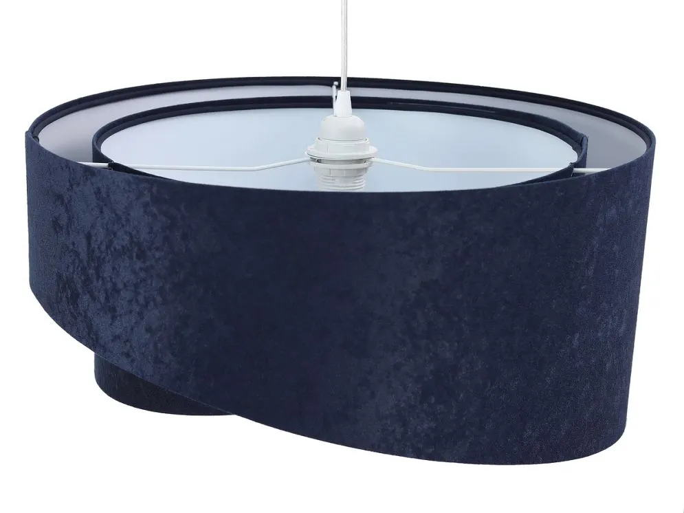 Lampa wisząca GEMSTONE granatowa/biała asymetryczna welurowa | MIRAT. w stylu  kolekcja
