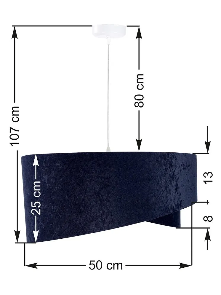 Lampa wisząca GEMSTONE granatowa/biała asymetryczna welurowa | MIRAT. w stylu  kolekcja