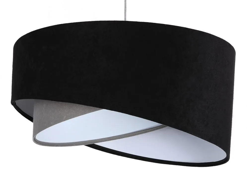 Lampa wisząca SHAPELESS czarna/szara/biała welurowa trzykolorowa | MIRAT. w stylu kolekcja