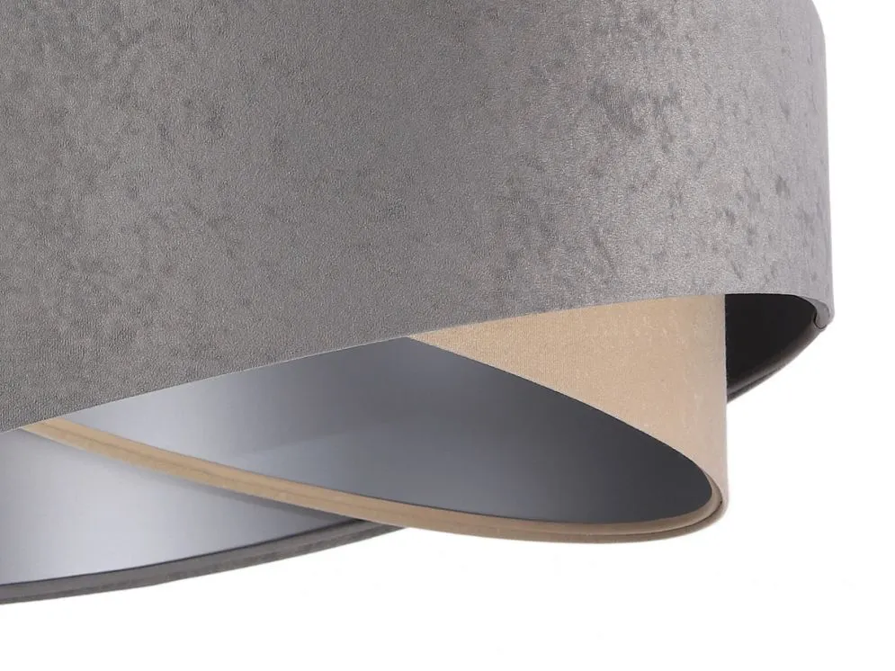 Lampa wisząca SILVERY szara/beżowa/srebrna asymetryczna aksamitna | MIRAT. w stylu  kolekcja