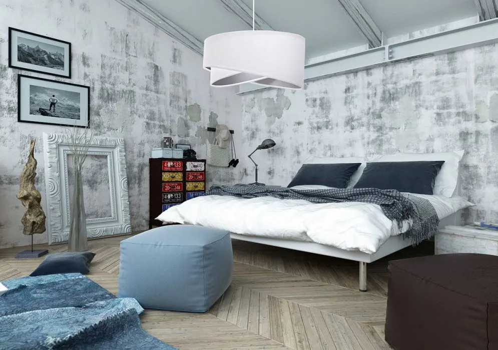 Lampa wisząca GEMSTONE biała/srebrna asymetryczna | MIRAT. w stylu kolekcja