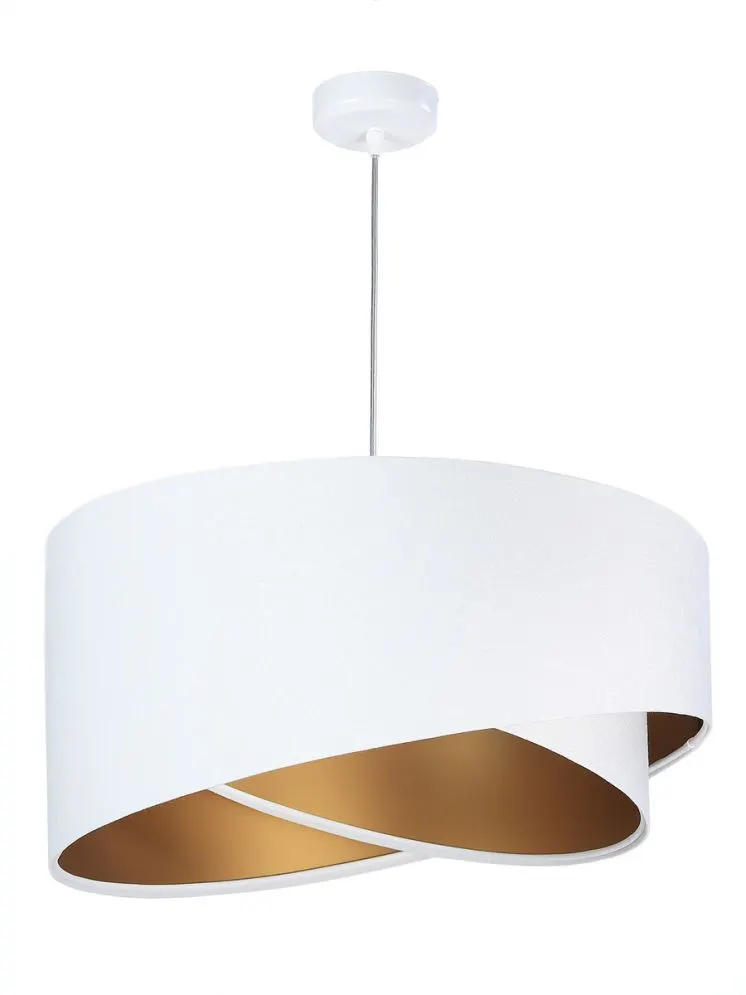 Lampa wisząca GEMSTONE biała/złota welurowa w stylu glamour | MIRAT. w stylu  kolekcja