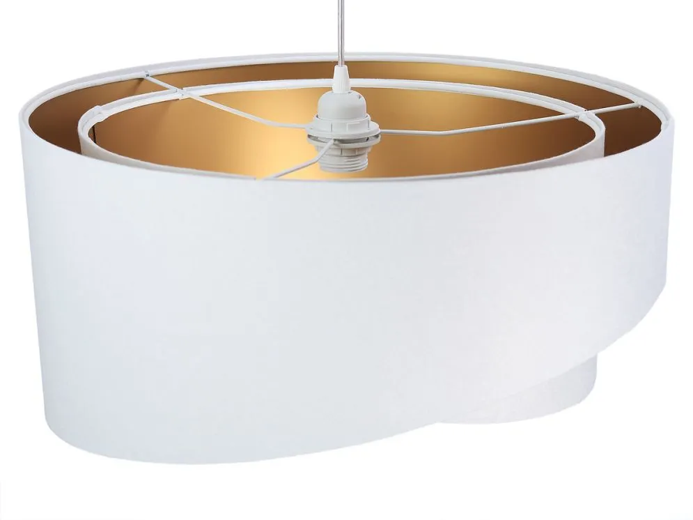 Lampa wisząca GEMSTONE biała/złota welurowa w stylu glamour | MIRAT. w stylu  kolekcja