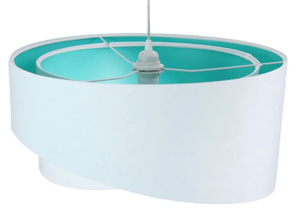 Lampa wisząca GEMSTONE WHITE biała/miętowa dwukolorowa asymetryczna | MIRAT. w stylu kolekcja