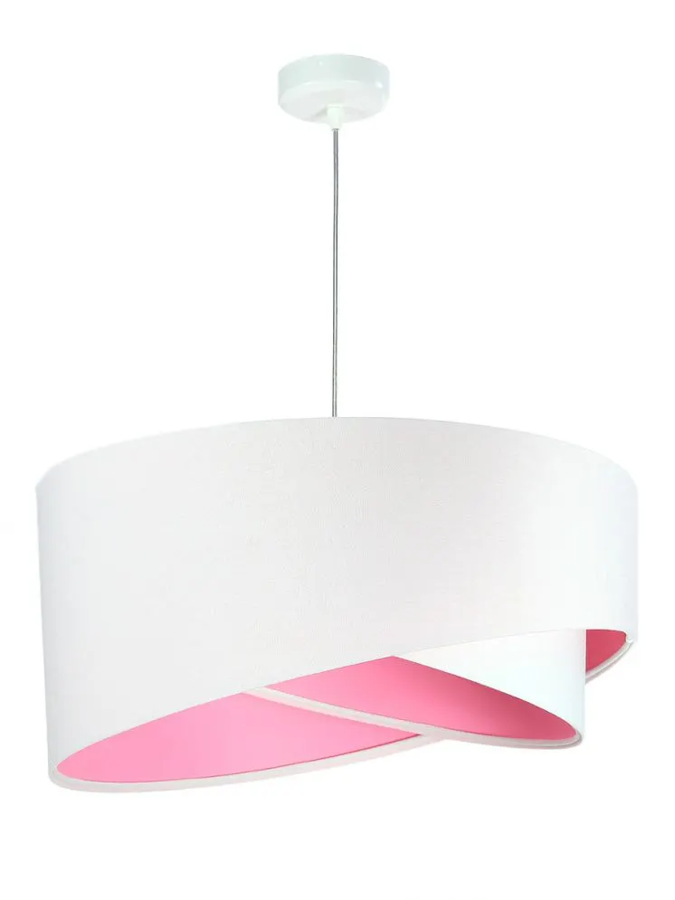 Lampa wisząca GEMSTONE WHITE biała/różowa welurowa nowoczesna | MIRAT. w stylu kolekcja