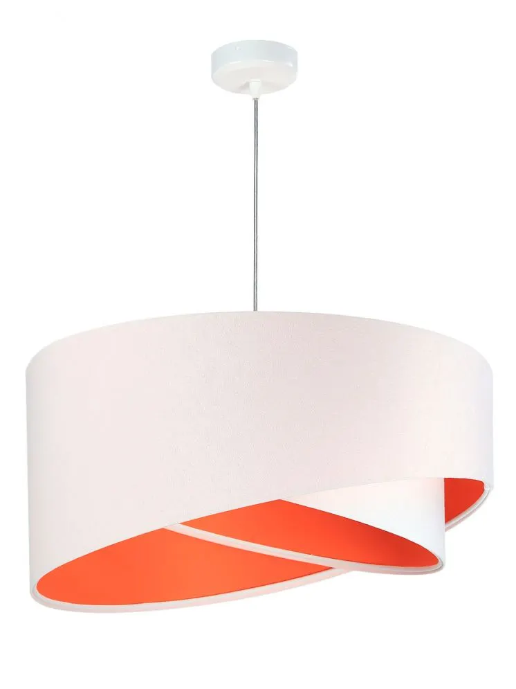 Lampa wisząca GEMSTONE WHITE biała/pomarańczowa welurowa | MIRAT. w stylu kolekcja