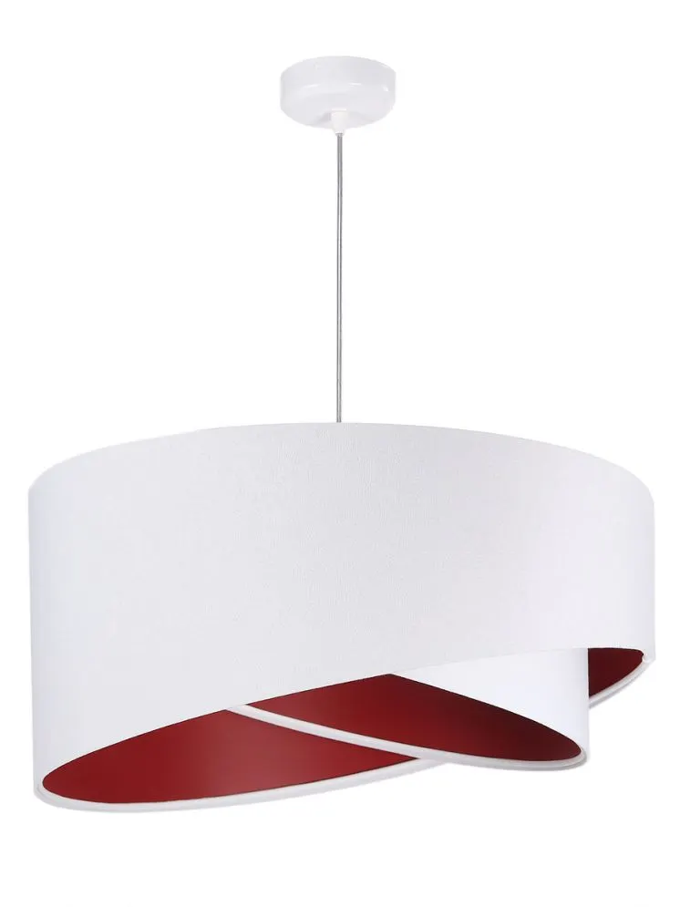 Lampa wisząca GEMSTONE WHITE biała/burgundowa aksamitna | MIRAT. w stylu kolekcja