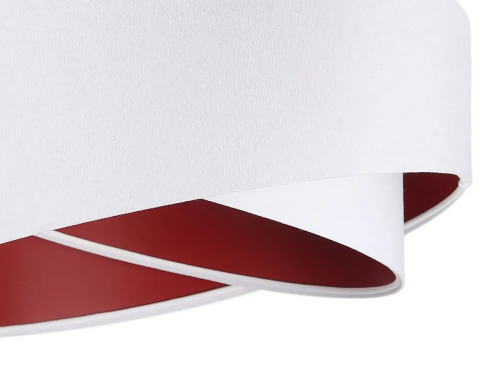 Lampa wisząca GEMSTONE WHITE biała/burgundowa aksamitna | MIRAT. w stylu kolekcja