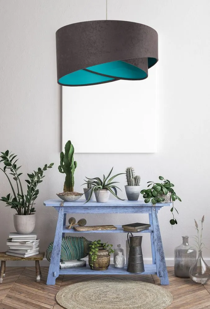 Lampa wisząca GEMSTONE GRAY grafitowa/turkusowa do salonu | MIRAT. w stylu kolekcja