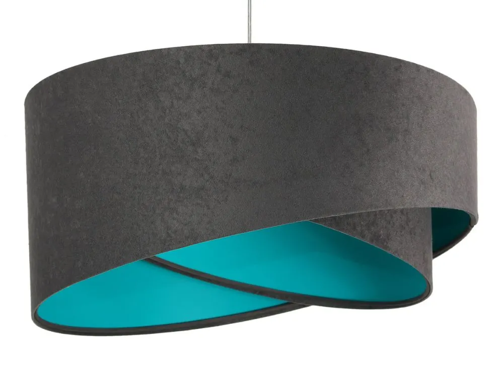 Lampa wisząca GEMSTONE GRAY grafitowa/turkusowa do salonu | MIRAT. w stylu kolekcja