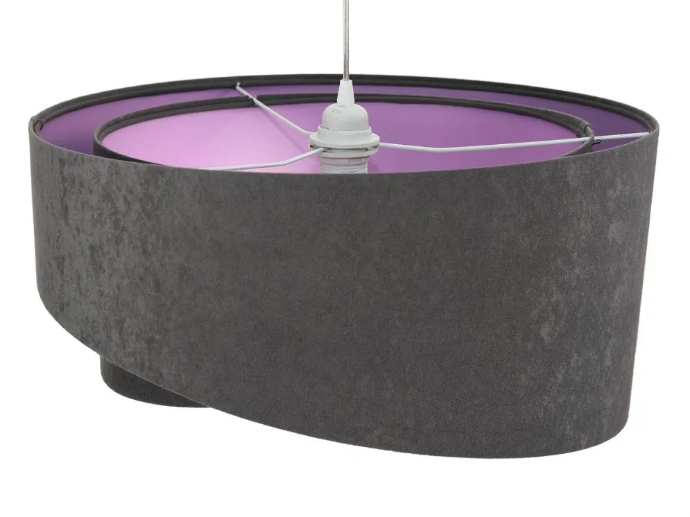 Lampa wisząca GEMSTONE GRAY grafitowa/fioletowa pokryta welurem | MIRAT. w stylu  kolekcja