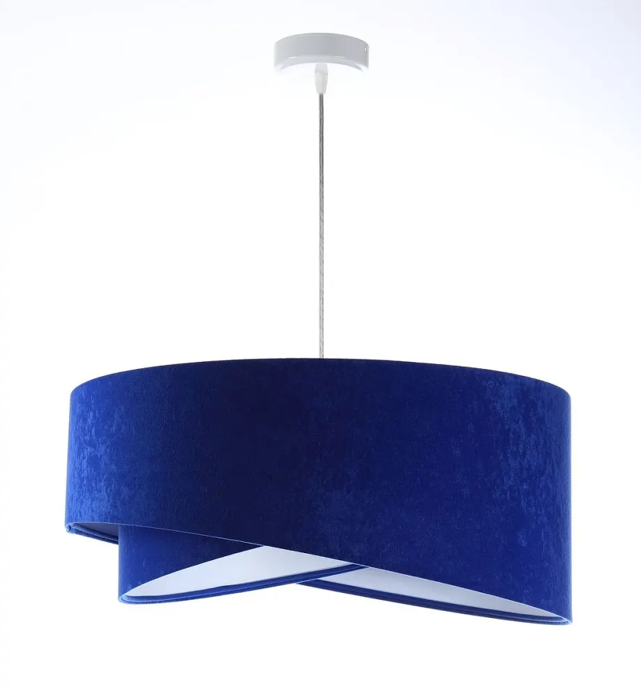 Lampa wisząca GEMSTONE niebieska/biała aksamitna do jadalni | MIRAT. w stylu  kolekcja