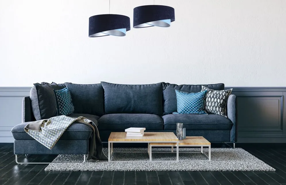 Lampa wisząca THUNDERCLOUD BLUE granatowa/srebrna nowoczesna do salonu | MIRAT. w stylu kolekcja