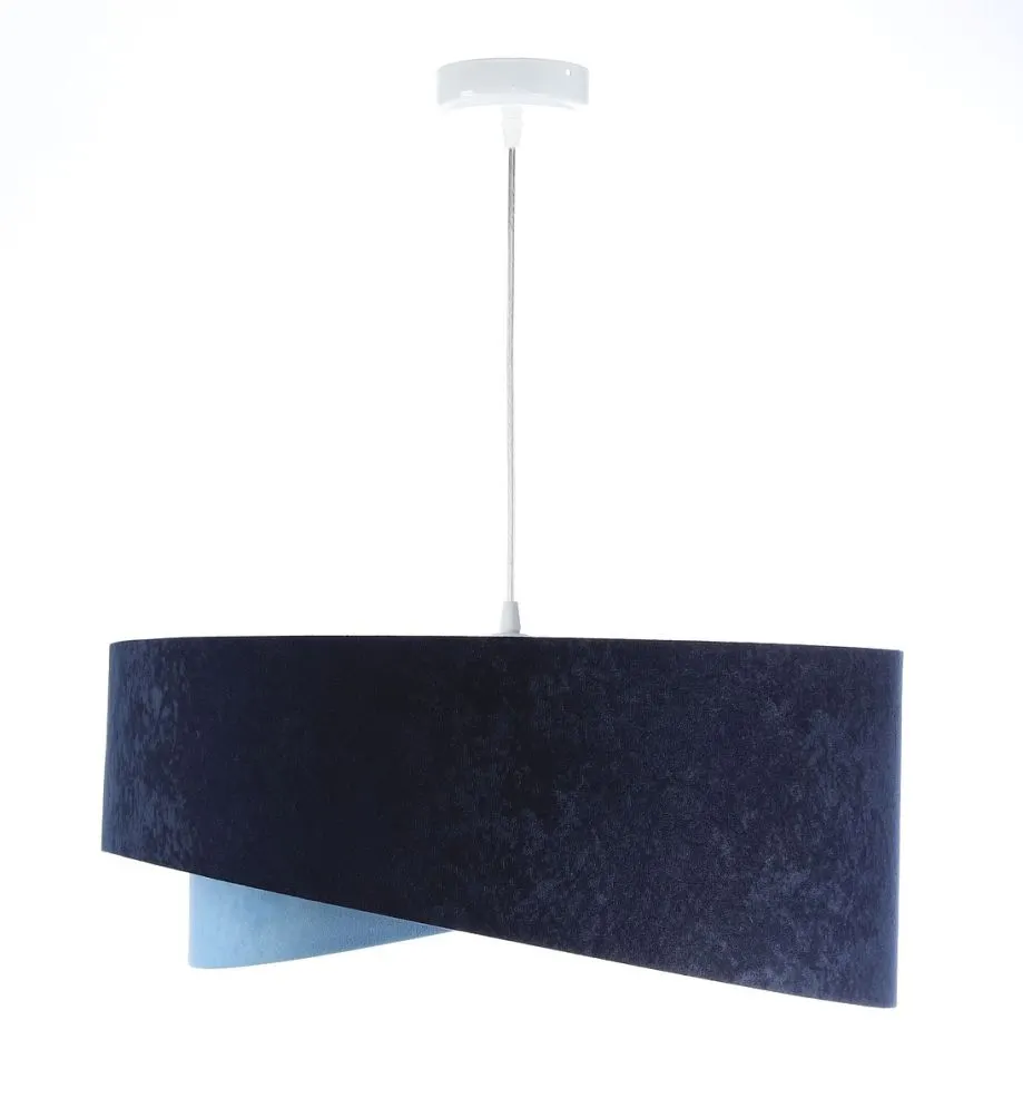 Lampa wisząca THUNDERCLOUD BLUE granatowa/złota welurowa asymetryczna | MIRAT. w stylu  kolekcja