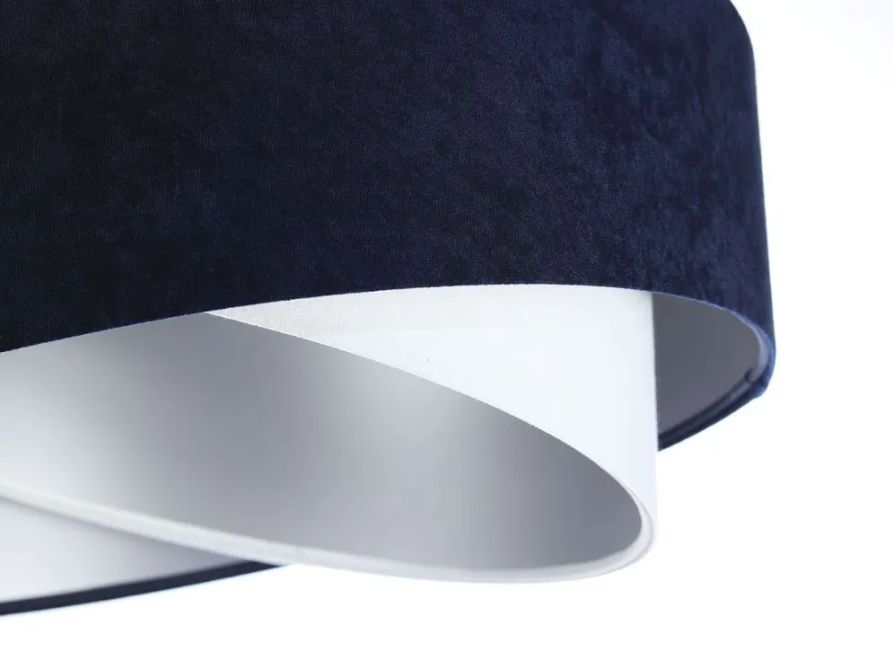 Lampa wisząca THUNDERCLOUD WHITE granatowa/srebrna welurowa | MIRAT. w stylu kolekcja