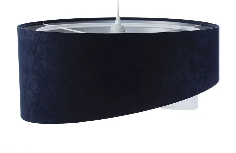 Lampa wisząca THUNDERCLOUD WHITE granatowa/srebrna welurowa | MIRAT. w stylu kolekcja