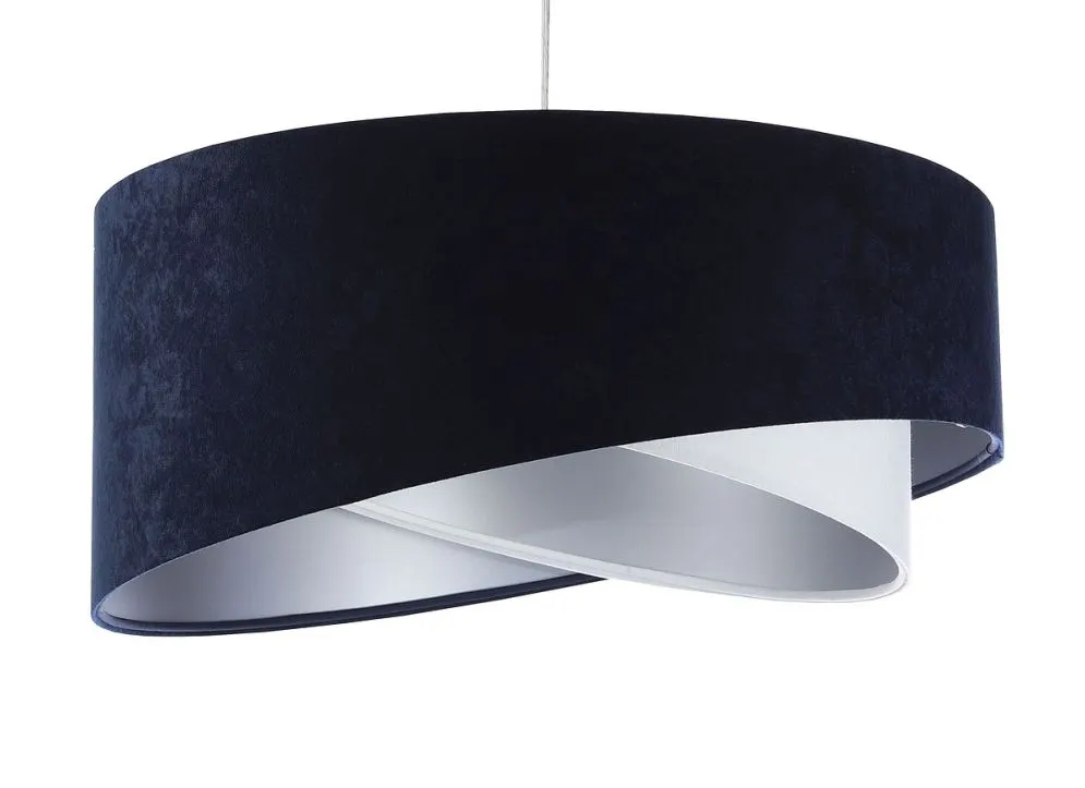 Lampa wisząca THUNDERCLOUD WHITE granatowa/srebrna welurowa | MIRAT. w stylu kolekcja