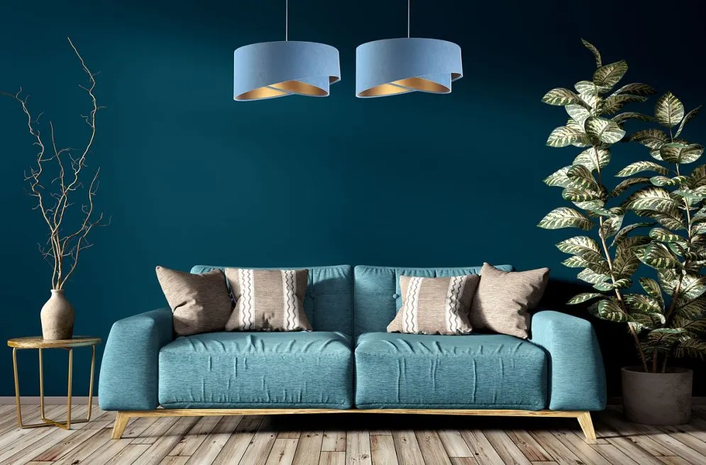 Lampa wisząca GEMSTONE błękitna/złota dwukolorowa do salonu | MIRAT. w stylu  kolekcja
