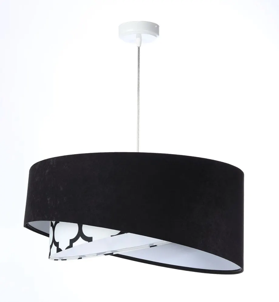 Lampa wisząca BLACK VELVET czarna/biała asymetryczna nowoczesna | MIRAT. w stylu kolekcja