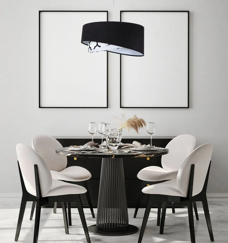 Lampa wisząca BLACK VELVET czarna/biała asymetryczna nowoczesna | MIRAT. w stylu kolekcja