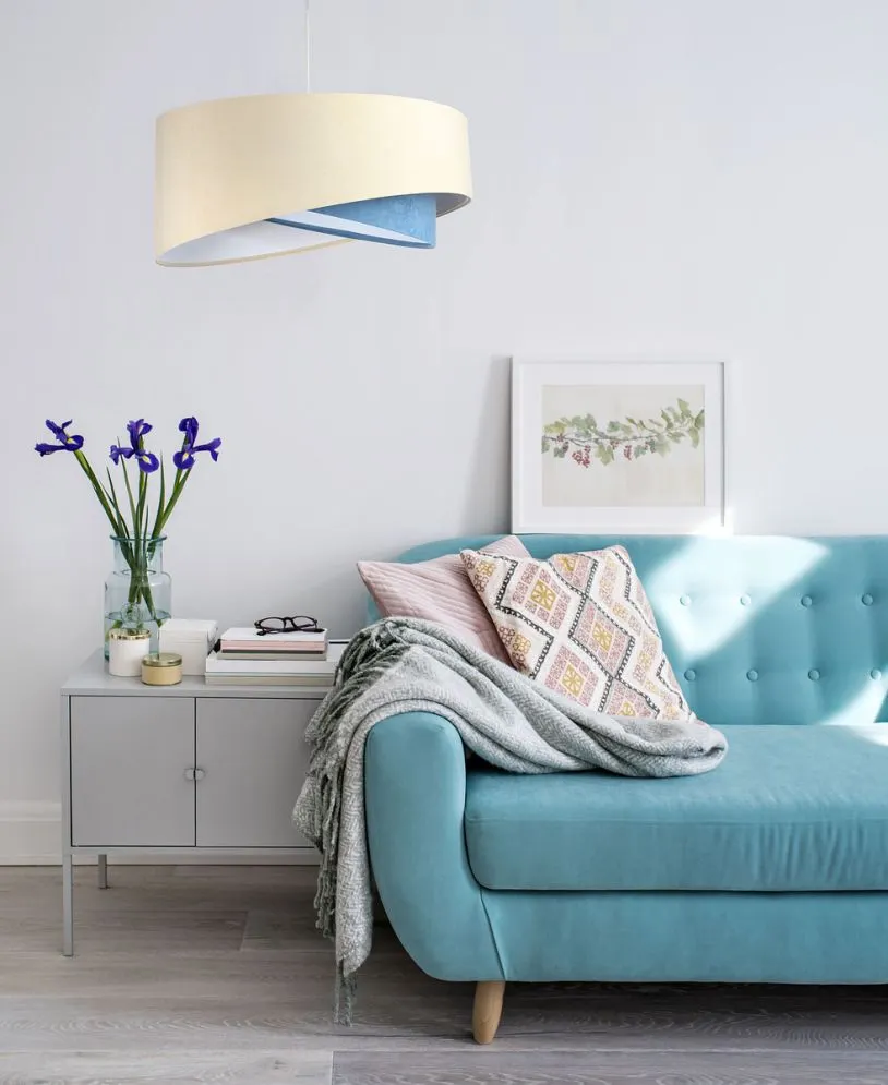 Lampa wisząca BEIGE beżowa/niebieska/biała trzykolorowa | MIRAT. w stylu  kolekcja
