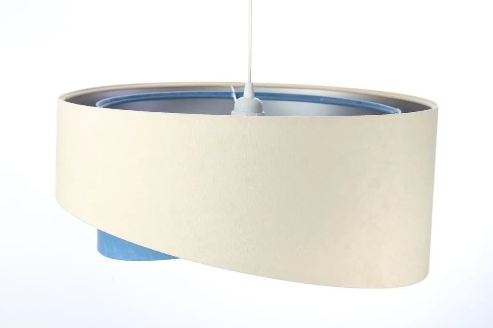 Lampa wisząca BEIGE beżowa/niebieska/srebrna asymetryczna | MIRAT. w stylu  kolekcja