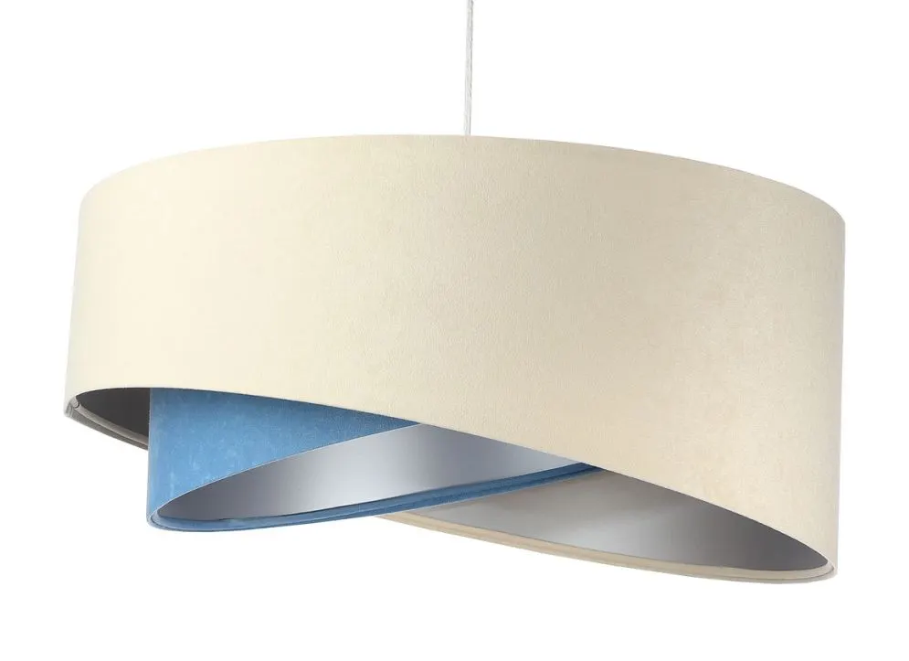 Lampa wisząca BEIGE beżowa/niebieska/srebrna asymetryczna | MIRAT. w stylu  kolekcja