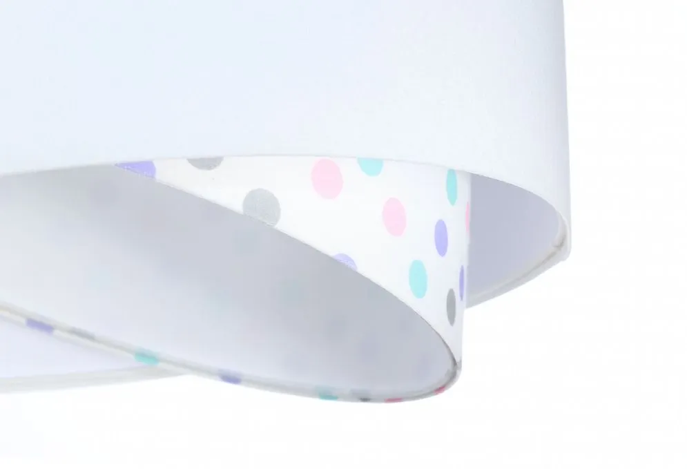 Lampa wisząca SPECK biała welurowa w kropki | MIRAT. w stylu  kolekcja