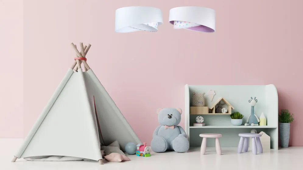 Lampa wisząca SPECK biała welurowa w kropki | MIRAT. w stylu  kolekcja