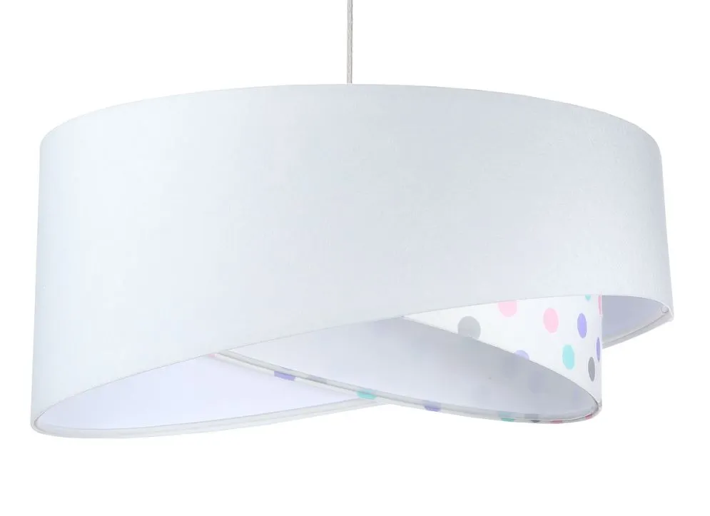 Lampa wisząca SPECK biała welurowa w kropki | MIRAT. w stylu  kolekcja