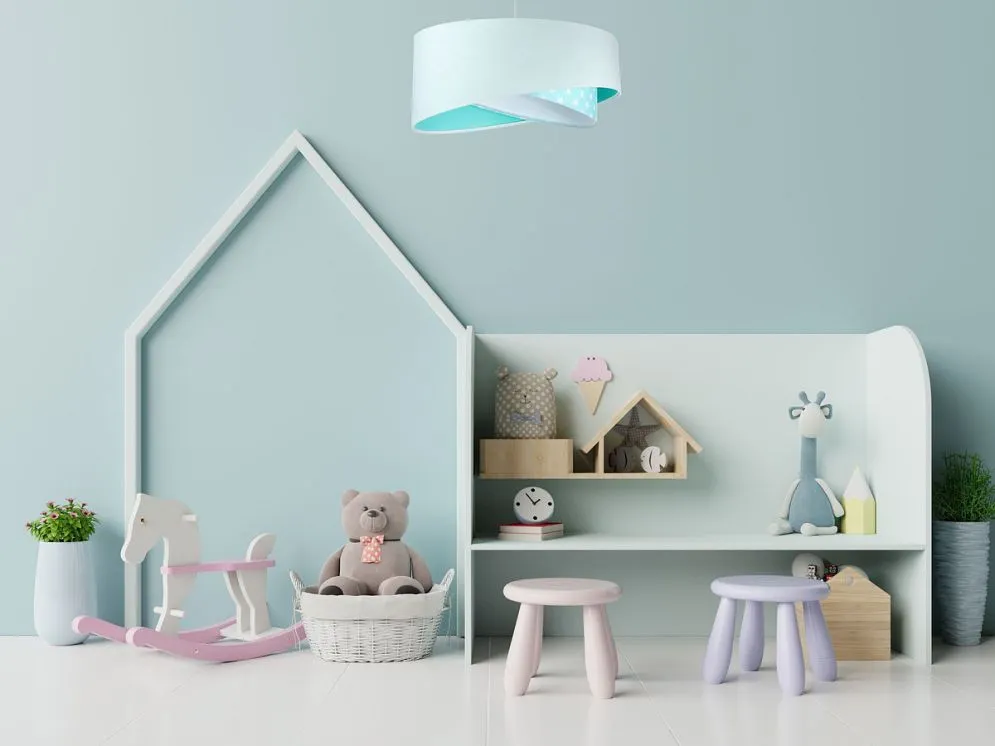 Lampa wisząca DREAMER biała/miętowa asymetryczna dwukolorowa | MIRAT. w stylu kolekcja