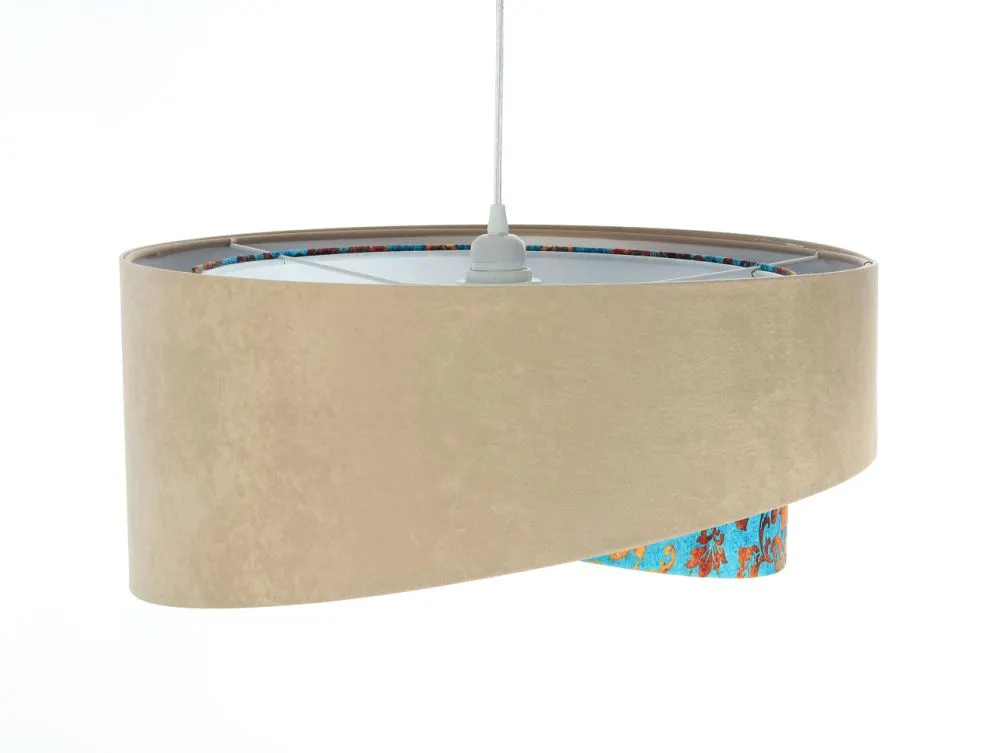 Lampa wisząca EMBLEM beżowa/biała trzykolorowa asymetryczna | MIRAT. w stylu  kolekcja
