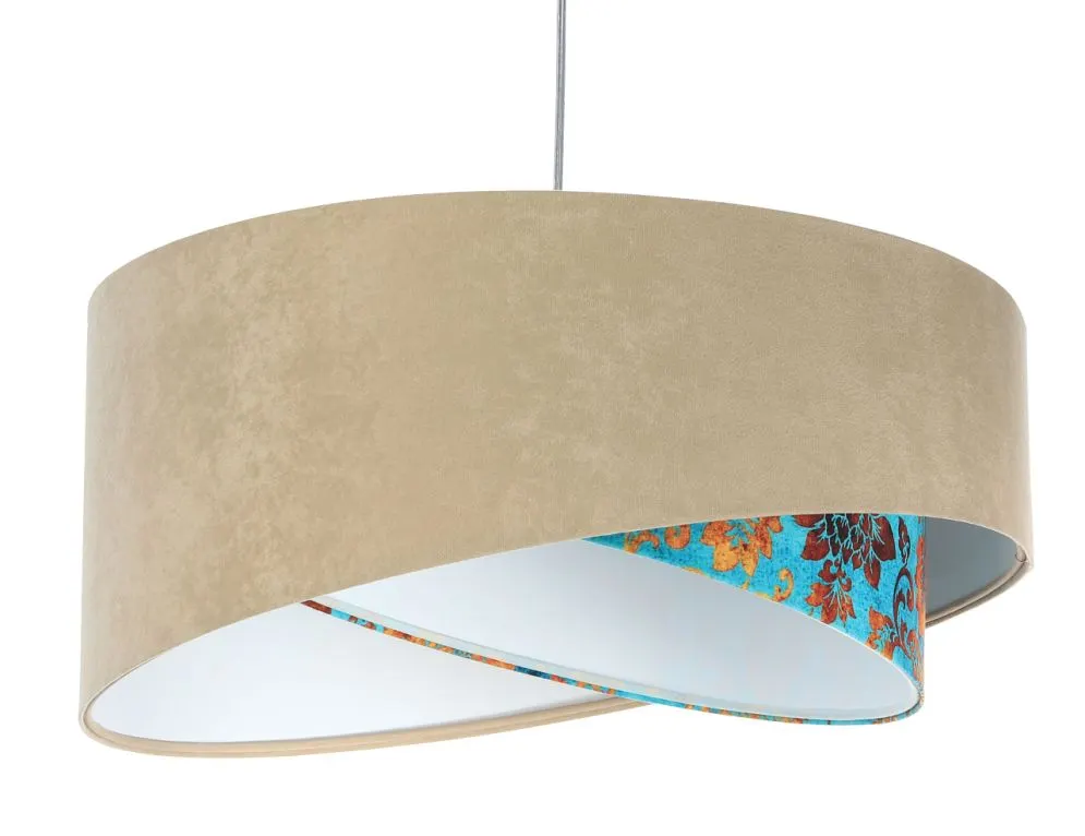 Lampa wisząca EMBLEM beżowa/biała trzykolorowa asymetryczna | MIRAT. w stylu  kolekcja