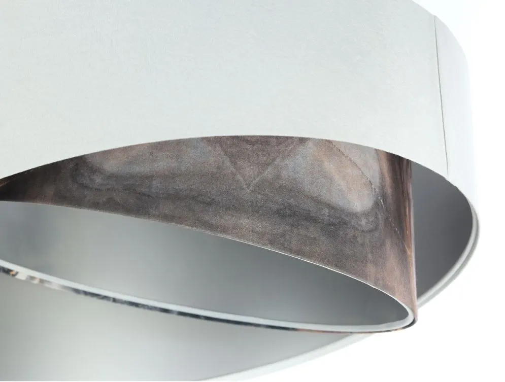 Lampa wisząca GRAY DUNE biała/srebrna aksamitna nowoczesna | MIRAT. w stylu  kolekcja