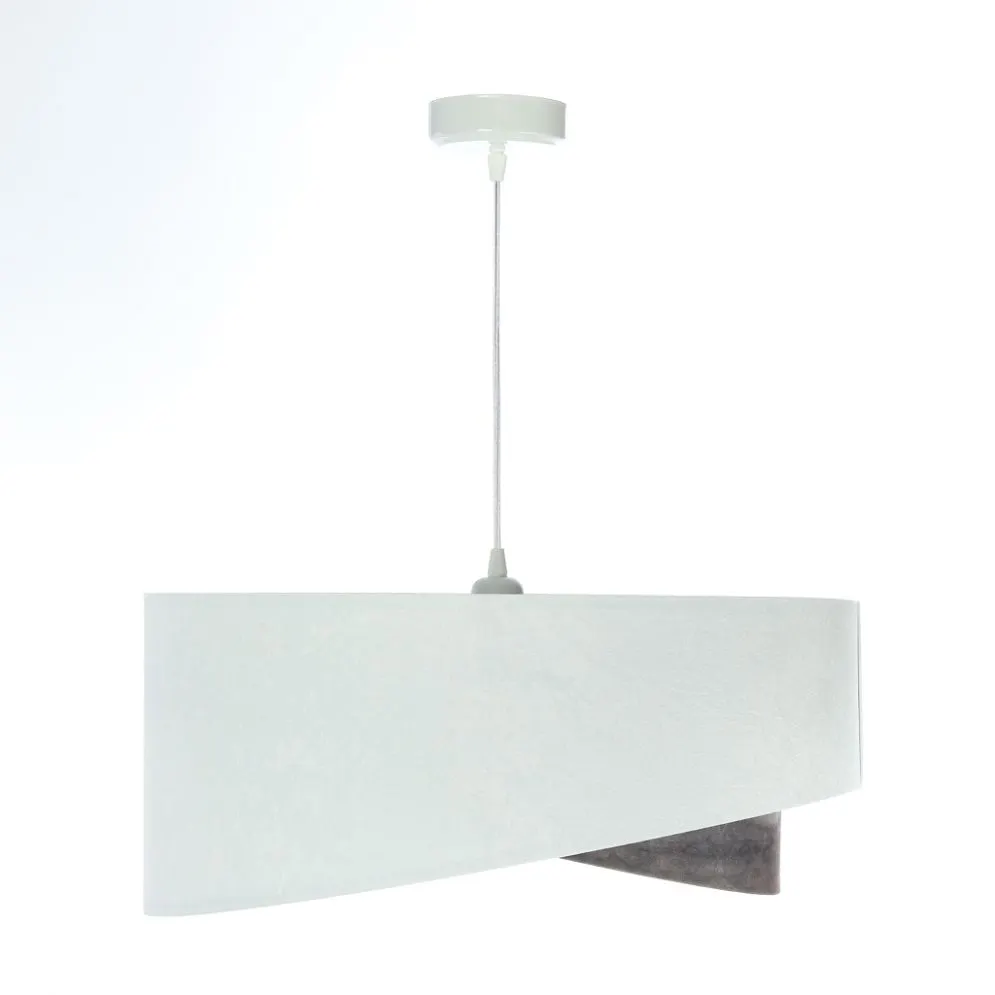 Lampa wisząca GRAY DUNE biała/srebrna aksamitna nowoczesna | MIRAT. w stylu  kolekcja