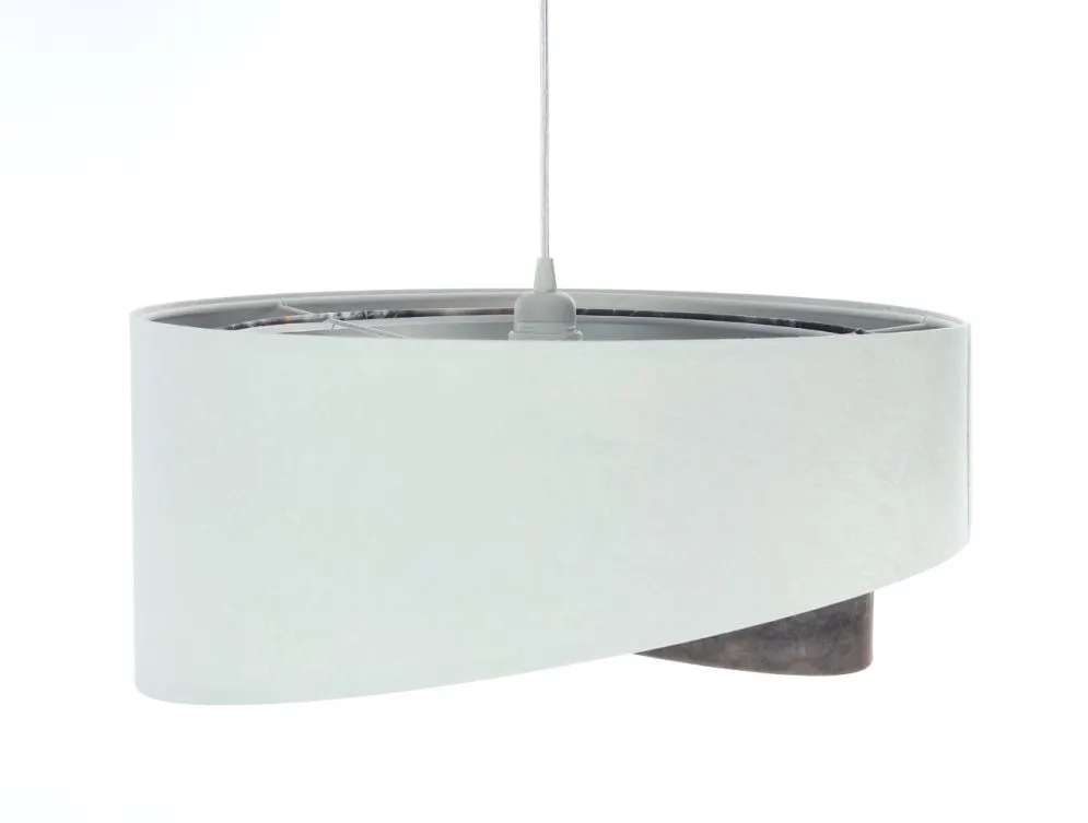 Lampa wisząca GRAY DUNE biała/srebrna aksamitna nowoczesna | MIRAT. w stylu  kolekcja