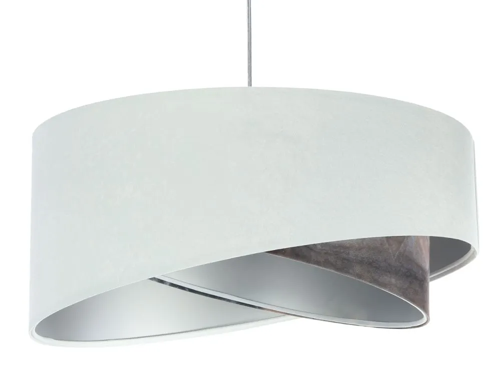 Lampa wisząca GRAY DUNE biała/srebrna aksamitna nowoczesna | MIRAT. w stylu  kolekcja