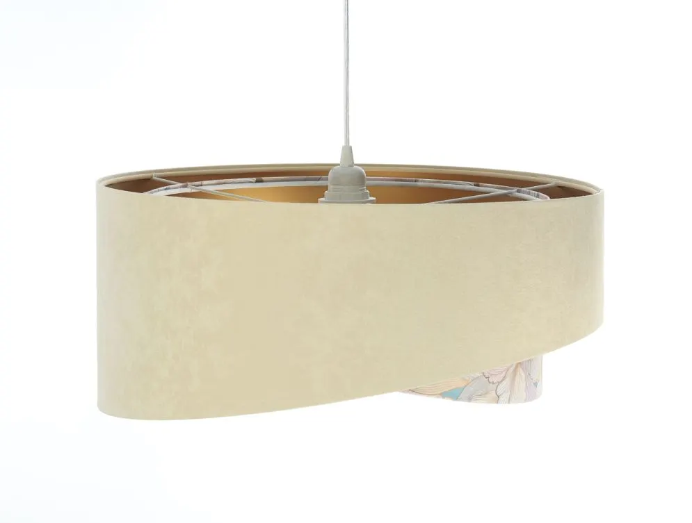 Lampa wisząca SAND FLOWER 2 beżowa/złota welurowa do jadalni | MIRAT. w stylu  kolekcja