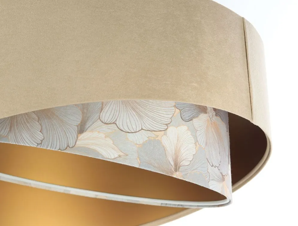 Lampa wisząca SAND FLOWER 1 beżowa/złota z motywem kwiatowym | MIRAT. w stylu  kolekcja