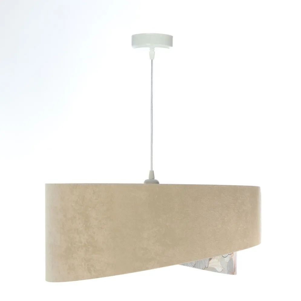 Lampa wisząca SAND FLOWER 1 beżowa/złota z motywem kwiatowym | MIRAT. w stylu  kolekcja